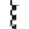 Furinno Rossi Wall Mounted Shelves, 3-Tier Rectangle, Espresso/Black(French Oak Grey/Black)