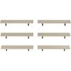 Furinno Rossi Wall Mounted Shelves, 3-Tier Rectangle, Espresso/Black(Metropolitan Pine)