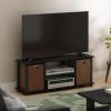 Furinno SIMPLISTIC TV Stand, 3-Tier Entertainment Center, Open Shelf TV Console for TV up to 33 Inch with Bin Drawers, for Living Room, Bedroom, French Oak(Americano/Black/Brown)