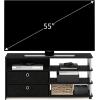 Furinno SIMPLISTIC TV Stand, 3-Tier Entertainment Center, Open Shelf TV Console for TV up to 33 Inch with Bin Drawers, for Living Room, Bedroom, French Oak(Americano)