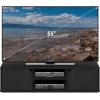 Furinno SIMPLISTIC TV Stand, 3-Tier Entertainment Center, Open Shelf TV Console for TV up to 33 Inch with Bin Drawers, for Living Room, Bedroom, French Oak(Espresso)