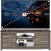 Furinno SIMPLISTIC TV Stand, 3-Tier Entertainment Center, Open Shelf TV Console for TV up to 33 Inch with Bin Drawers, for Living Room, Bedroom, French Oak(Rustic Oak)