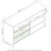 Furinno SIMPLISTIC TV Stand, 3-Tier Entertainment Center, Open Shelf TV Console for TV up to 33 Inch with Bin Drawers, for Living Room, Bedroom, French Oak(White Oak)