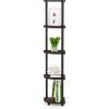 Furinno TURN-N-TUBE Corner Shelf, 5-Tier Corner Bookshelf, Open Storage Shelves, for Organization and Storage, Living Room, Home Office, Garage, Bedroom, Dark Cherry