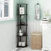 Furinno TURN-N-TUBE Corner Shelf, 5-Tier Corner Bookshelf, Open Storage Shelves, for Organization and Storage, Living Room, Home Office, Garage, Bedroom, Dark Cherry