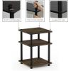 Furinno TURN-N-TUBE Side Table, 3-Tier End Table, Open Shelves Nightstand, Night Stand, Bedside Table, Easy Assembly, for Living Room, Bedroom, Blackwood | Easy Assembly, Multipurpose(Columbia Walnut/Black)