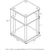 Furinno TURN-N-TUBE Side Table, 3-Tier End Table, Open Shelves Nightstand, Night Stand, Bedside Table, Easy Assembly, for Living Room, Bedroom, Blackwood | Easy Assembly, Multipurpose(Columbia Walnut/Black)