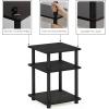 Furinno TURN-N-TUBE Side Table, 3-Tier End Table, Open Shelves Nightstand, Night Stand, Bedside Table, Easy Assembly, for Living Room, Bedroom, Blackwood | Easy Assembly, Multipurpose(Blackwood)