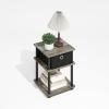 Furinno TURN-N-TUBE Side Table, 3-Tier End Table, Open Shelves Nightstand, Night Stand, Bedside Table, Easy Assembly, for Living Room, Bedroom, Blackwood | Easy Assembly, Multipurpose(Grey Oak/Black/Black)