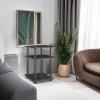 Furinno TURN-N-TUBE Side Table, 3-Tier End Table, Open Shelves Nightstand, Night Stand, Bedside Table, Easy Assembly, for Living Room, Bedroom, Blackwood | Easy Assembly, Multipurpose(Blackwood)