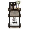 Furinno TURN-N-TUBE Side Table, 3-Tier End Table, Open Shelves Nightstand, Night Stand, Bedside Table, Easy Assembly, for Living Room, Bedroom, Blackwood | Easy Assembly, Multipurpose(Columbia Walnut/Black)