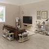 Furinno TURN-N-TUBE Storage Shelves, 3-Tier 47.4 Wide Book Shelf, Corner Shelf, Toolless Open Shelves, for Organization and Storage, Living Room, Garage, Home Office, Espresso(Bauhaus Oak/Beige)