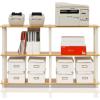 Furinno TURN-N-TUBE Storage Shelves, 3-Tier 47.4 Wide Book Shelf, Corner Shelf, Toolless Open Shelves, for Organization and Storage, Living Room, Garage, Home Office, Espresso(Beech/White)