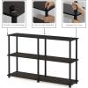 Furinno TURN-N-TUBE Storage Shelves, 3-Tier 47.4 Wide Book Shelf, Corner Shelf, Toolless Open Shelves, for Organization and Storage, Living Room, Garage, Home Office, Espresso(Espresso/Black)