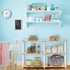 Furinno TURN-N-TUBE Storage Shelves, 3-Tier 47.4 Wide Book Shelf, Corner Shelf, Toolless Open Shelves, for Organization and Storage, Living Room, Garage, Home Office, Espresso(Beech/White)