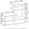 Furinno TURN-N-TUBE Storage Shelves, 3-Tier 47.4 Wide Book Shelf, Corner Shelf, Toolless Open Shelves, for Organization and Storage, Living Room, Garage, Home Office, Espresso(Finn Oak)