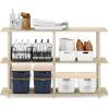 Furinno TURN-N-TUBE Storage Shelves, 3-Tier 47.4 Wide Book Shelf, Corner Shelf, Toolless Open Shelves, for Organization and Storage, Living Room, Garage, Home Office, Espresso(Bauhaus Oak/Beige)