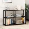 Furinno TURN-N-TUBE Storage Shelves, 3-Tier 47.4 Wide Book Shelf, Corner Shelf, Toolless Open Shelves, for Organization and Storage, Living Room, Garage, Home Office, Espresso(Espresso/Black)