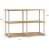 Furinno TURN-N-TUBE Storage Shelves, 3-Tier 47.4 Wide Book Shelf, Corner Shelf, Toolless Open Shelves, for Organization and Storage, Living Room, Garage, Home Office, Espresso(Beech/White)