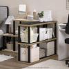 Furinno TURN-N-TUBE Storage Shelves, 3-Tier 47.4 Wide Book Shelf, Corner Shelf, Toolless Open Shelves, for Organization and Storage, Living Room, Garage, Home Office, Espresso(Americano/Black)