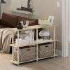 Furinno TURN-N-TUBE Storage Shelves, 3-Tier 47.4 Wide Book Shelf, Corner Shelf, Toolless Open Shelves, for Organization and Storage, Living Room, Garage, Home Office, Espresso(Bauhaus Oak/Beige)