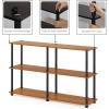 Furinno TURN-N-TUBE Storage Shelves, 3-Tier 47.4 Wide Book Shelf, Corner Shelf, Toolless Open Shelves, for Organization and Storage, Living Room, Garage, Home Office, Espresso(Light Cherry/Black)