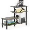 Furinno TURN-N-TUBE Storage Shelves, 3-Tier 47.4 Wide Book Shelf, Corner Shelf, Toolless Open Shelves, for Organization and Storage, Living Room, Garage, Home Office, Espresso(Finn Oak)