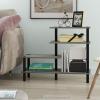 Furinno TURN-N-TUBE Storage Shelves, 3-Tier 47.4 Wide Book Shelf, Corner Shelf, Toolless Open Shelves, for Organization and Storage, Living Room, Garage, Home Office, Espresso(Finn Oak)