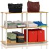 Furinno TURN-N-TUBE Storage Shelves, 3-Tier 47.4 Wide Book Shelf, Corner Shelf, Toolless Open Shelves, for Organization and Storage, Living Room, Garage, Home Office, Espresso(Beech/White)