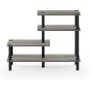 Furinno TURN-N-TUBE Storage Shelves, 3-Tier 47.4 Wide Book Shelf, Corner Shelf, Toolless Open Shelves, for Organization and Storage, Living Room, Garage, Home Office, Espresso(Finn Oak)