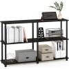 Furinno TURN-N-TUBE Storage Shelves, 3-Tier 47.4 Wide Book Shelf, Corner Shelf, Toolless Open Shelves, for Organization and Storage, Living Room, Garage, Home Office, Espresso(Espresso/Black)