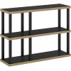 Furinno TURN-N-TUBE Storage Shelves, 3-Tier 47.4 Wide Book Shelf, Corner Shelf, Toolless Open Shelves, for Organization and Storage, Living Room, Garage, Home Office, Espresso(Americano/Black)