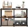 Furinno TURN-N-TUBE Storage Shelves, 3-Tier 47.4 Wide Book Shelf, Corner Shelf, Toolless Open Shelves, for Organization and Storage, Living Room, Garage, Home Office, Espresso(Amber Pine/Black)