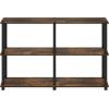 Furinno TURN-N-TUBE Storage Shelves, 3-Tier 47.4 Wide Book Shelf, Corner Shelf, Toolless Open Shelves, for Organization and Storage, Living Room, Garage, Home Office, Espresso(Walnut Cove)