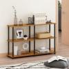 Furinno TURN-N-TUBE Storage Shelves, 3-Tier 47.4 Wide Book Shelf, Corner Shelf, Toolless Open Shelves, for Organization and Storage, Living Room, Garage, Home Office, Espresso(Light Cherry/Black)