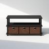 Furinno TURN-S-TUBE Shoe Rack, 3-Tier Shoe Organizer, Shoe Storage Rack with No Tools Assembly, 11.6 x 47.2 x 15.4, for Closet Entryway, Office, Garage, Espresso/Black(Black Oak/Black/Brown)