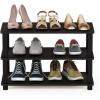 Furinno TURN-S-TUBE Shoe Rack, 3-Tier Shoe Organizer, Shoe Storage Rack with No Tools Assembly, 11.6 x 47.2 x 15.4, for Closet Entryway, Office, Garage, Espresso/Black(Espresso/Black)