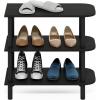Furinno TURN-S-TUBE Shoe Rack, 3-Tier Shoe Organizer, Shoe Storage Rack with No Tools Assembly, 11.6 x 47.2 x 15.4, for Closet Entryway, Office, Garage, Espresso/Black(Dark Espresso/Black)