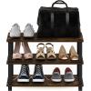 Furinno TURN-S-TUBE Shoe Rack, 3-Tier Shoe Organizer, Shoe Storage Rack with No Tools Assembly, 11.6 x 47.2 x 15.4, for Closet Entryway, Office, Garage, Espresso/Black(Amber Pine/Black)