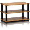 Furinno TURN-S-TUBE Shoe Rack, 3-Tier Shoe Organizer, Shoe Storage Rack with No Tools Assembly, 11.6 x 47.2 x 15.4, for Closet Entryway, Office, Garage, Espresso/Black(Light Cherry/Black)