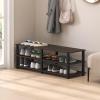 Furinno TURN-S-TUBE Shoe Rack, 3-Tier Shoe Organizer, Shoe Storage Rack with No Tools Assembly, 11.6 x 47.2 x 15.4, for Closet Entryway, Office, Garage, Espresso/Black(Dark Brown/Black)