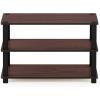 Furinno TURN-S-TUBE Shoe Rack, 3-Tier Shoe Organizer, Shoe Storage Rack with No Tools Assembly, 11.6 x 47.2 x 15.4, for Closet Entryway, Office, Garage, Espresso/Black(Dark Cherry/Black)