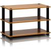 Furinno TURN-S-TUBE Shoe Rack, 3-Tier Shoe Organizer, Shoe Storage Rack with No Tools Assembly, 11.6 x 47.2 x 15.4, for Closet Entryway, Office, Garage, Espresso/Black(Light Cherry/Black)