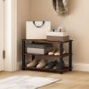 Furinno TURN-S-TUBE Shoe Rack, 3-Tier Shoe Organizer, Shoe Storage Rack with No Tools Assembly, 11.6 x 47.2 x 15.4, for Closet Entryway, Office, Garage, Espresso/Black(Amber Pine/Black)