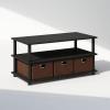 Furinno TURN-S-TUBE Shoe Rack, 3-Tier Shoe Organizer, Shoe Storage Rack with No Tools Assembly, 11.6 x 47.2 x 15.4, for Closet Entryway, Office, Garage, Espresso/Black(Black Oak/Black/Brown)