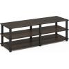 Furinno TURN-S-TUBE Shoe Rack, 3-Tier Shoe Organizer, Shoe Storage Rack with No Tools Assembly, 11.6 x 47.2 x 15.4, for Closet Entryway, Office, Garage, Espresso/Black(Dark Brown/Black)