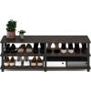 Furinno TURN-S-TUBE Shoe Rack, 3-Tier Shoe Organizer, Shoe Storage Rack with No Tools Assembly, 11.6 x 47.2 x 15.4, for Closet Entryway, Office, Garage, Espresso/Black(Dark Brown/Black)