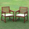 Furinno Tioman Hardwood Armchair in Teak Oil, 2 Arm Chairs, Natural