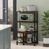 Furinno Turn-N-Tube 4-Tier Toolless Kitchen Storage Shelf Cart, Americano/Black(Amber Pine/Black)