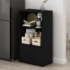 Furinno Turn-N-Tube 4-Tier Toolless Kitchen Storage Shelf Cart, Americano/Black(Americano)